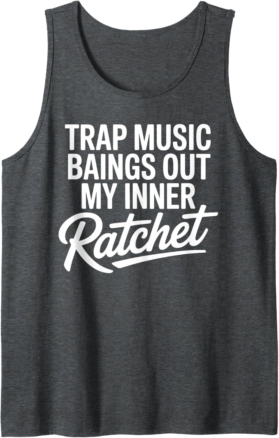 Cool Trap Music Art for Men Women Kids Trap Music Lover Sleeveless Tank Top - Dark Heather Grey