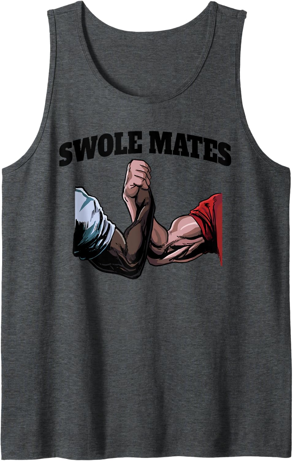 Swole Mates funny Weightlifting Bodybuilding Swole Mates Tank Top - Dark Heather Grey