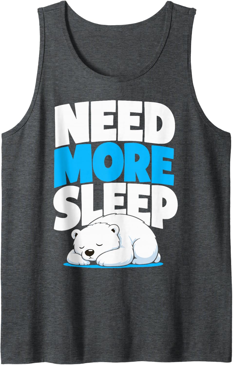 Cute Polar Bear Lover Sleeping White Bear Sleeveless Tank Top - Dark Heather Grey