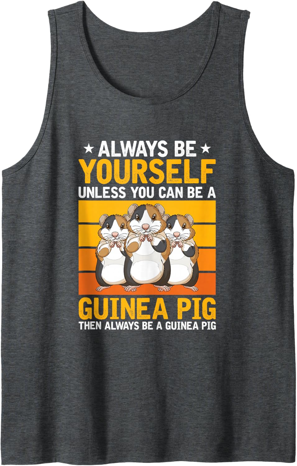 Retro Guinea Pigs Saying Girl Cute Guinea Pig Sleeveless Tank Top - Dark Heather Grey