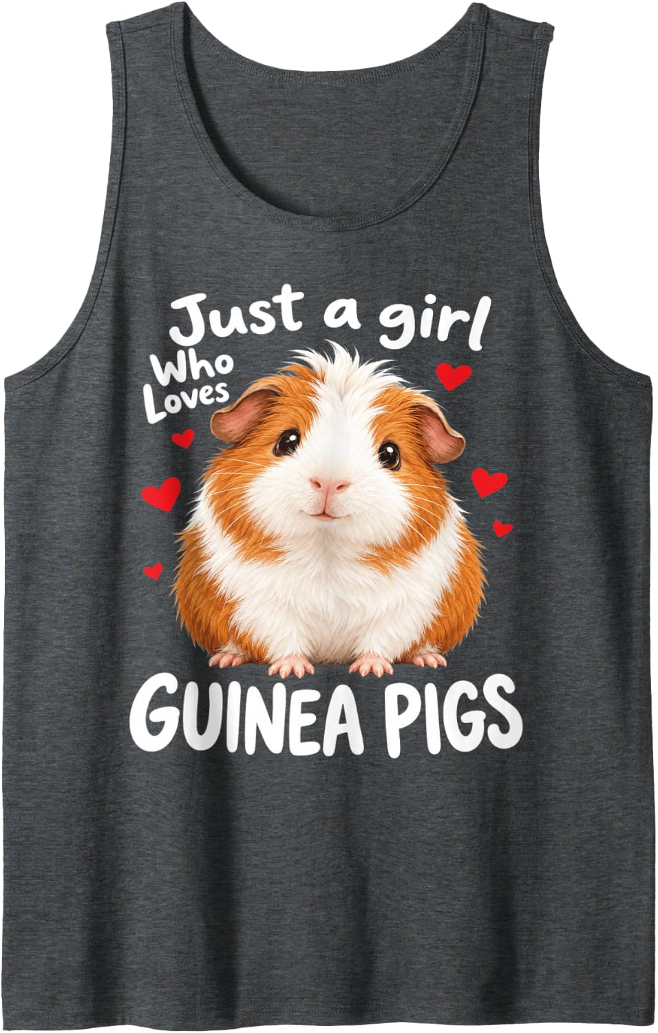 Just a Girl Who Loves Guinea Pigs Cute Sleeveless Tank Top - Dark Heather Grey