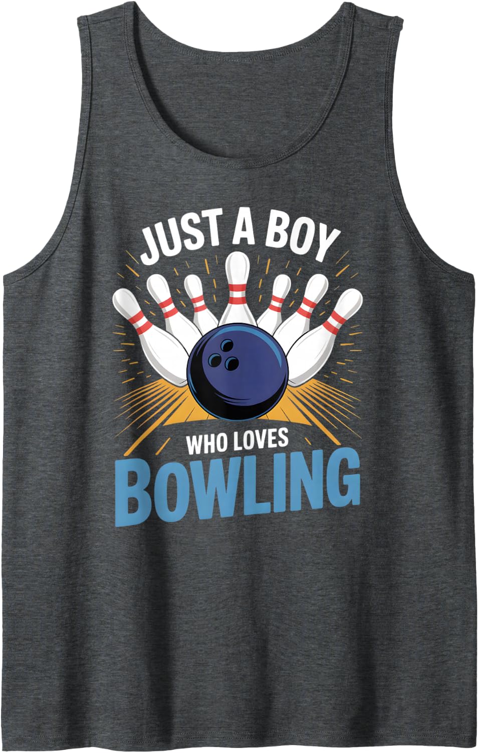 Boys Bowling Sleeveless Tank Top - Dark Heather Grey