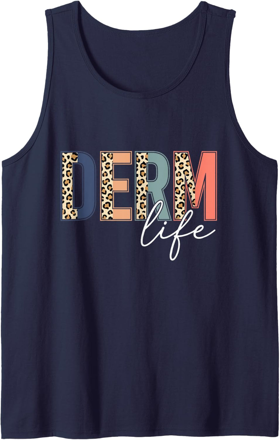 Derm Life - Dermatologist Skincare Esthetician Dermatology Sleeveless Tank Top - Navy Blue