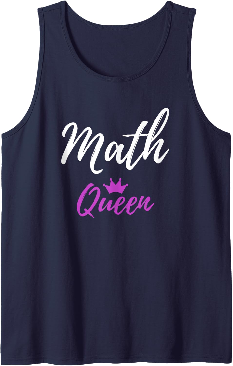 Math Queen T-Shirt Funny Teacher Student Gift Shirt Sleeveless Tank Top - Navy Blue