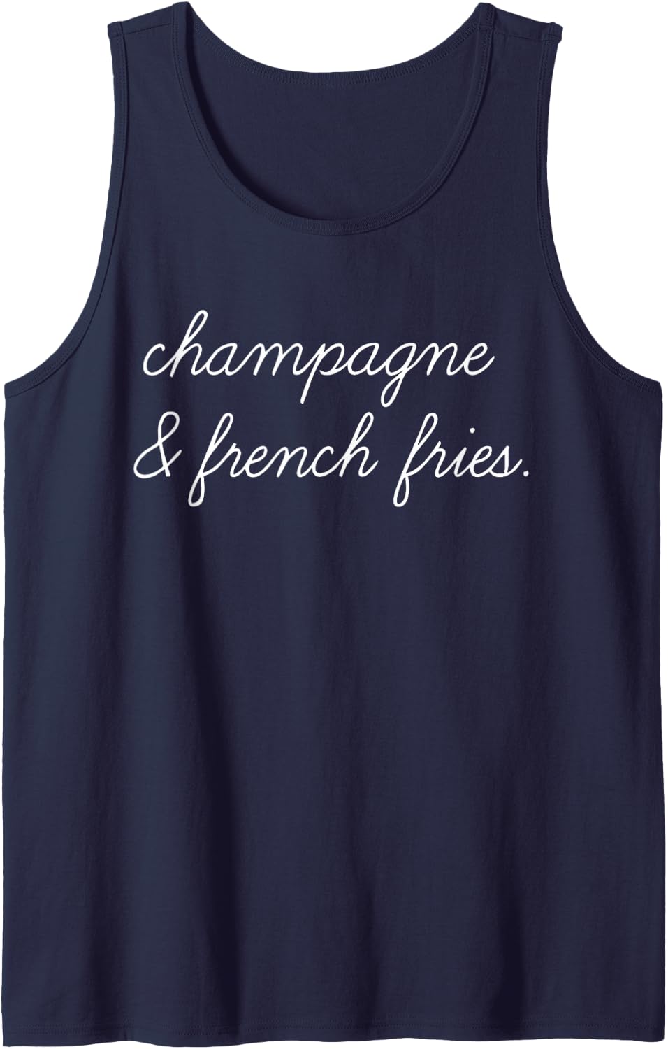 Champagne And French Fries Tank Top - Navy Blue