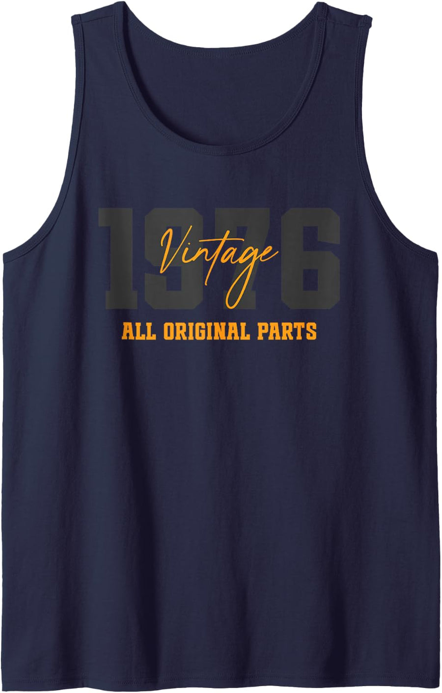 Men's Vintage 1976 50yr Bday Decorations Men 1976 50th Birthday Sleeveless Tank Top - Navy Blue