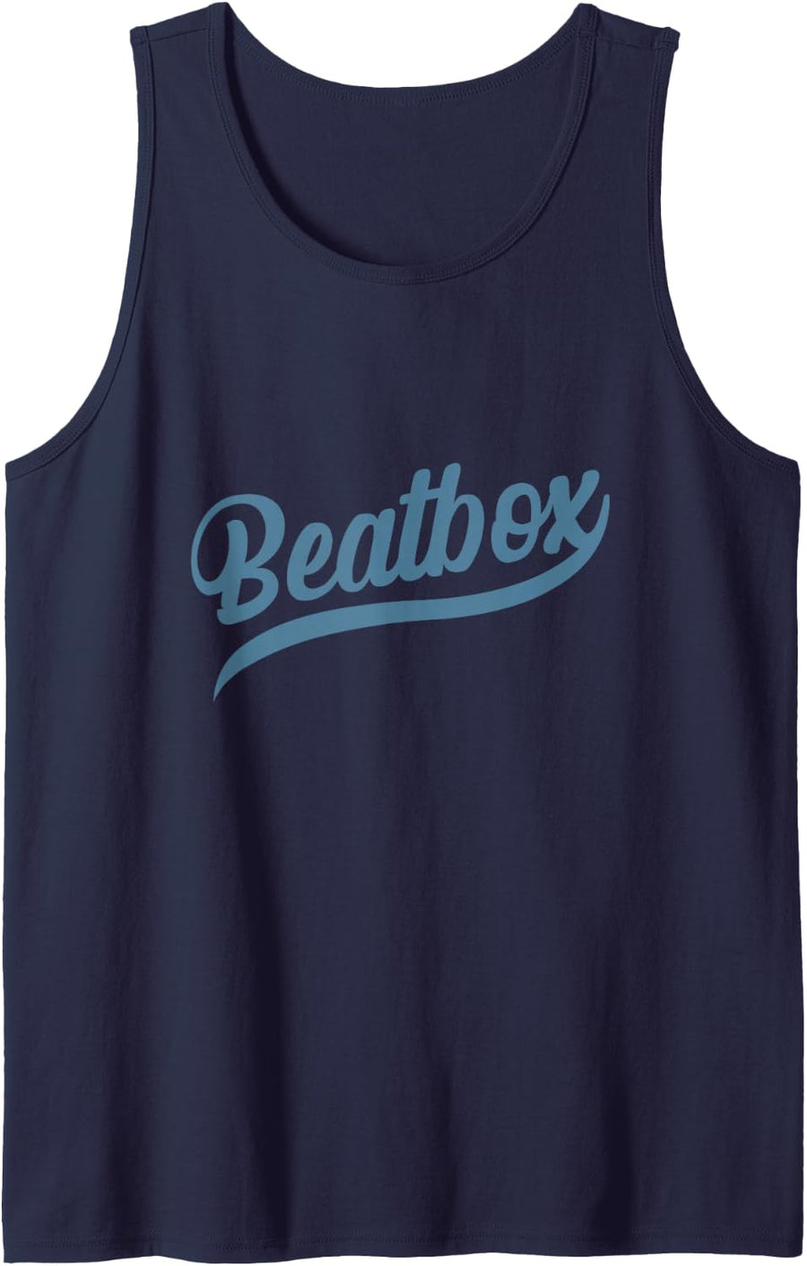 Microphone Beat Box Sleeveless Tank Top - Navy Blue