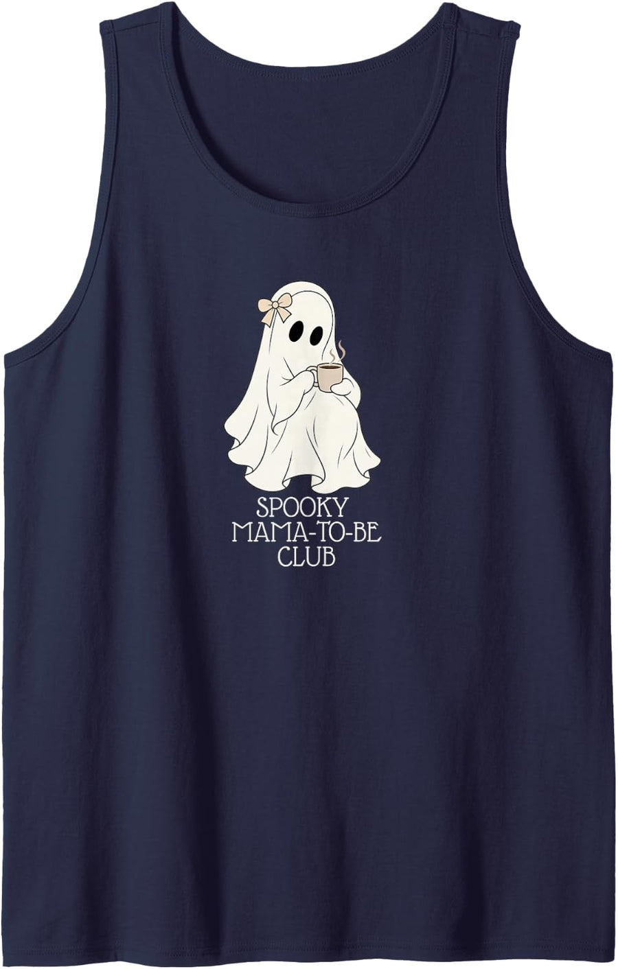 Spooky Mamma to Be Club Baby Reveal Pregnant for Women Girl Sleeveless Tank Top - Navy Blue