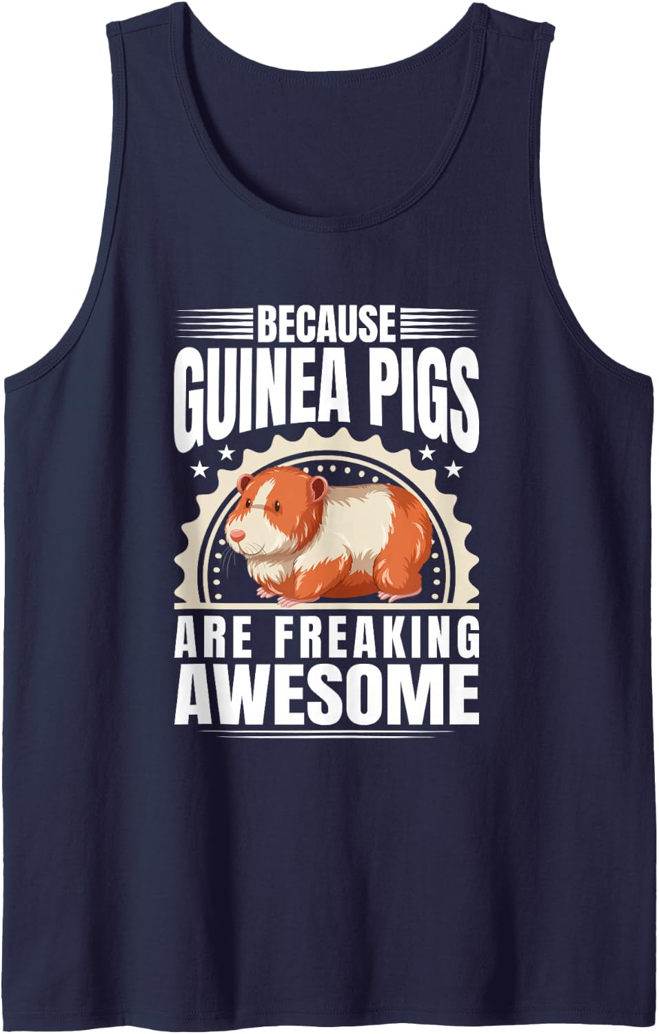 Guinea Pigs are Freaking Awesome Furry Potato Guinea Pig Sleeveless Tank Top - Navy Blue