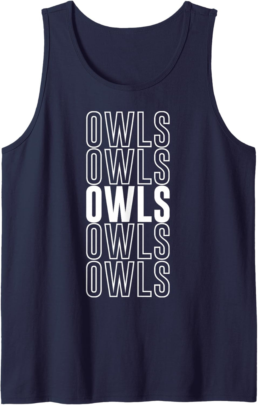 Owls Sleeveless Tank Top - Navy Blue