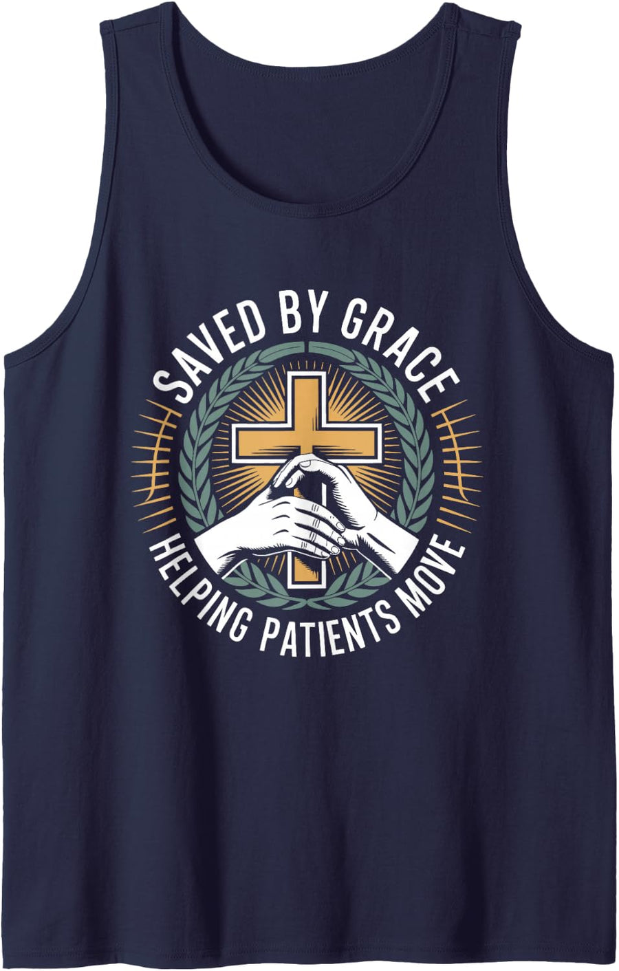 Christian Physical Therapy Aide Jesus Christ Physiotherapy Tank Top - Navy Blue