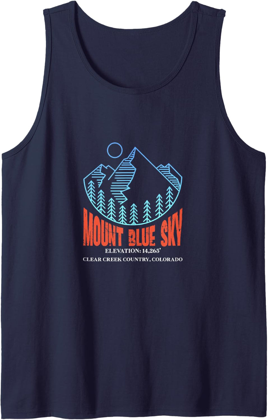 Mount Blue Sky Colorado Ski Mountain Skiing Skier Sleeveless Tank Top - Navy Blue