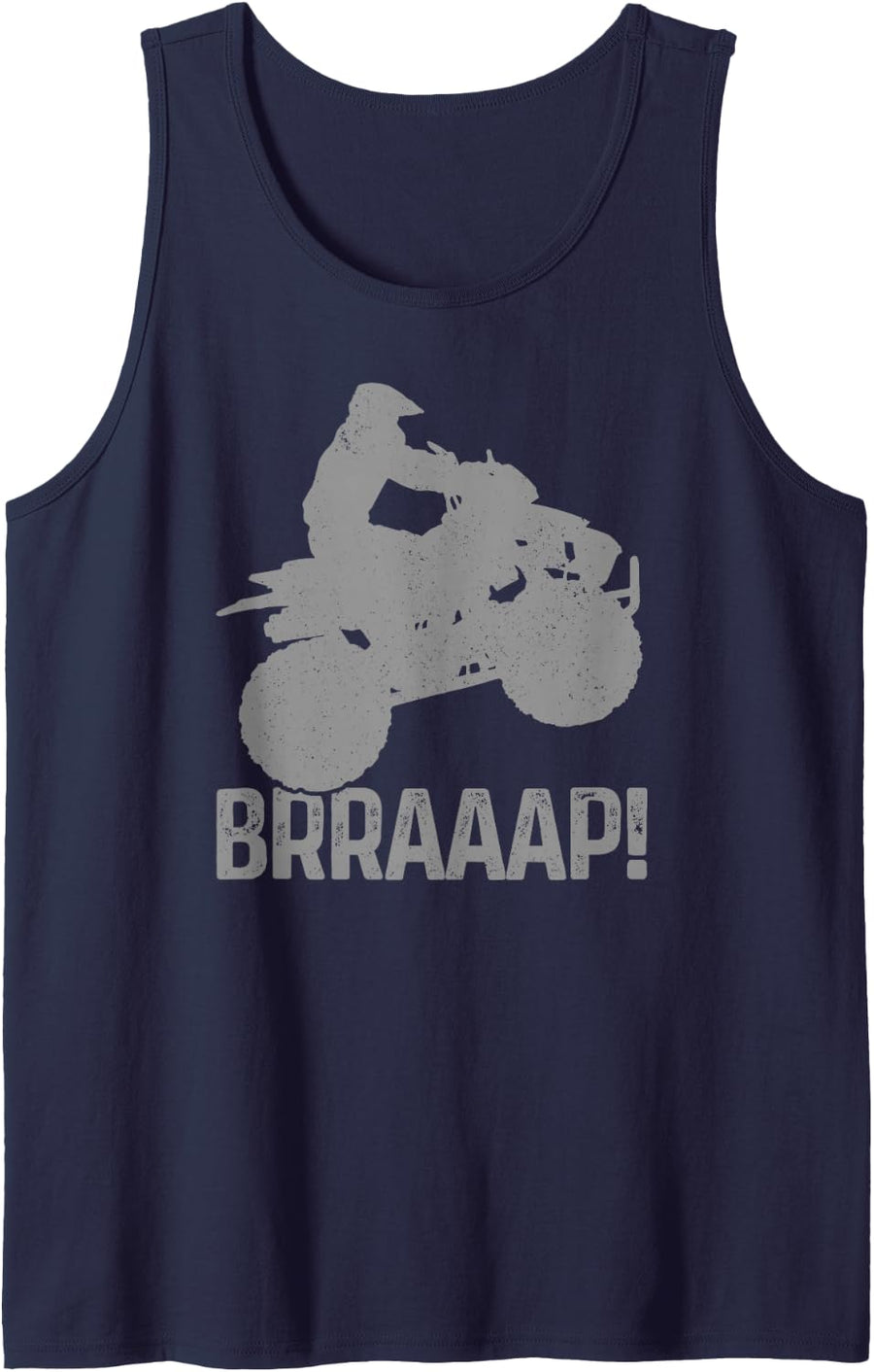 4 Wheeler Braap Quad Bike ATV Riding Vintage Funny Gift Men Sleeveless Tank Top - Navy Blue