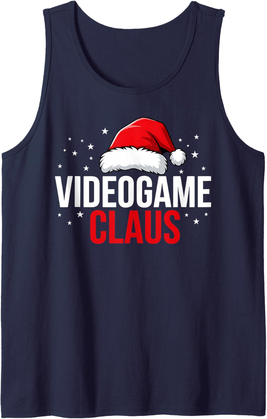 Video Game Claus Christmas Santa Gaming Tank Top - Navy Blue