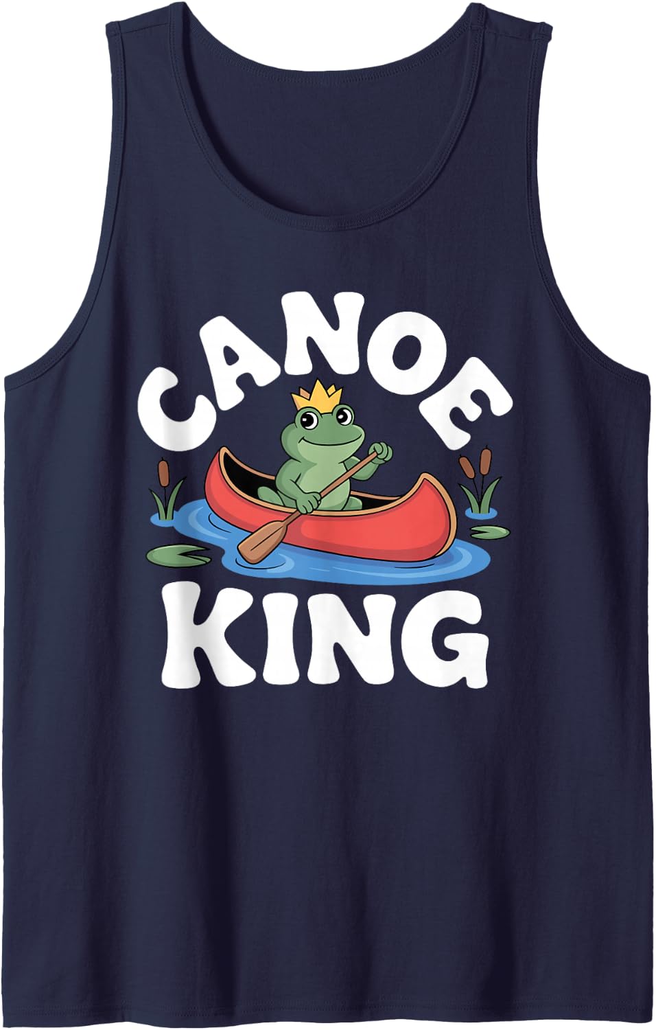 Funny Canoe Art for Men Boys Dad Canoeing Canoe Kayak Lover Tank Top - Navy Blue