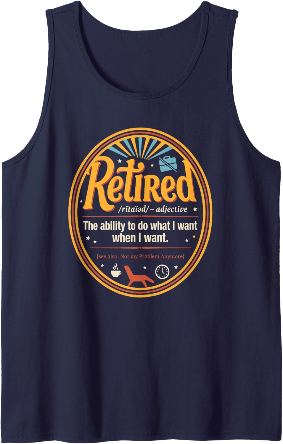 The Vintage Retired Dictionary Quote for Mom Relaxing Tank Top - Navy Blue