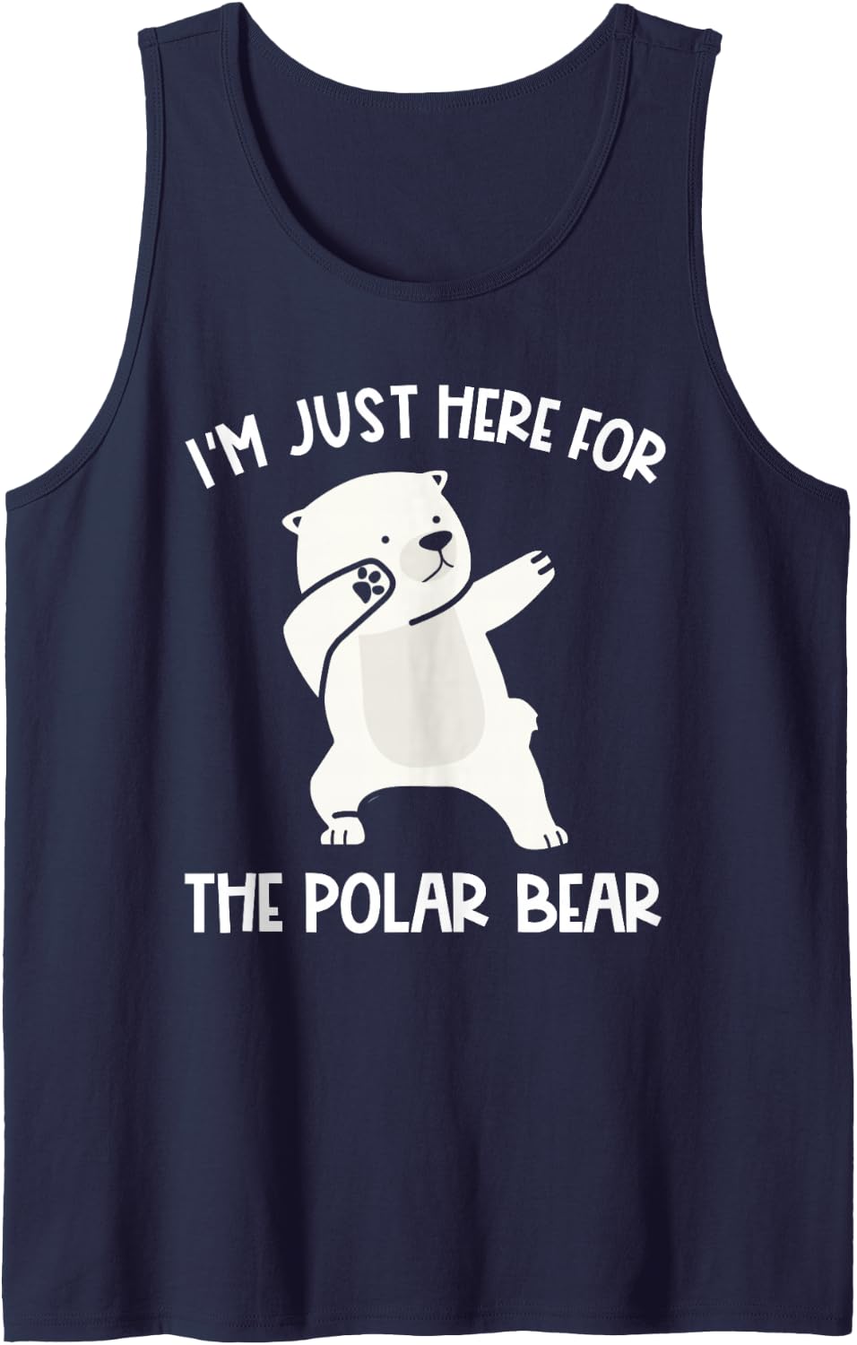 I'm Just Here for The Polar Bear Arctic Wildlife Animal Zoo Sleeveless Tank Top - Navy Blue
