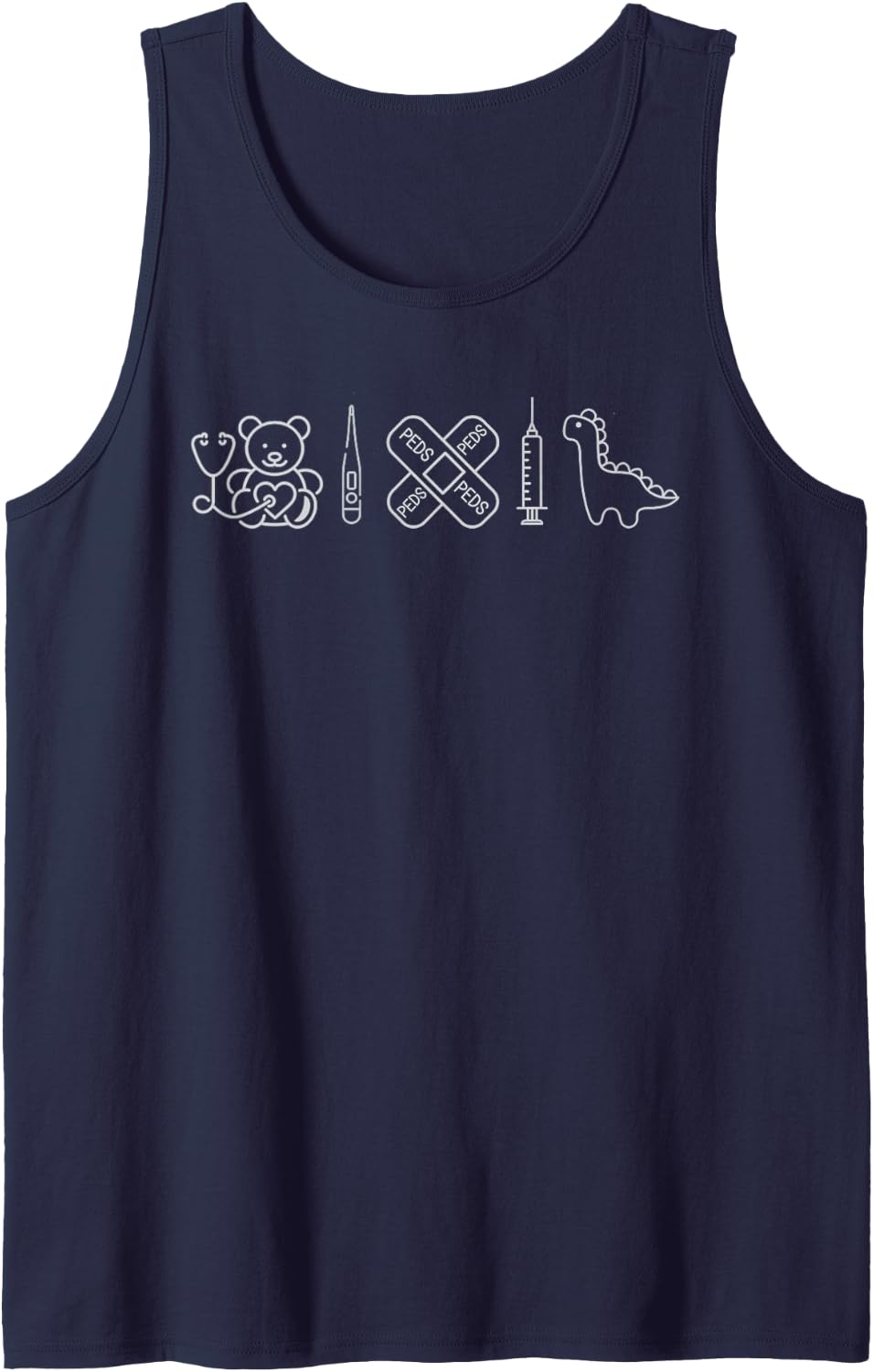 Women Peds Crew Team Pediatrics Future Nurse Appreciation Sleeveless Tank Top - Navy Blue