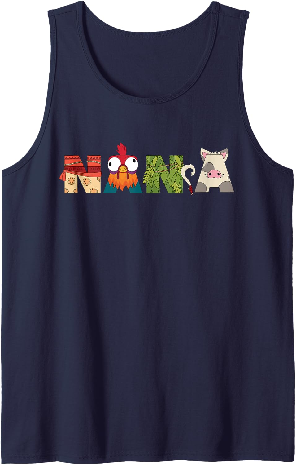 Disney Moana Letters Nana Grandma Gift Family Trip Vacation Tank Top - Navy Blue