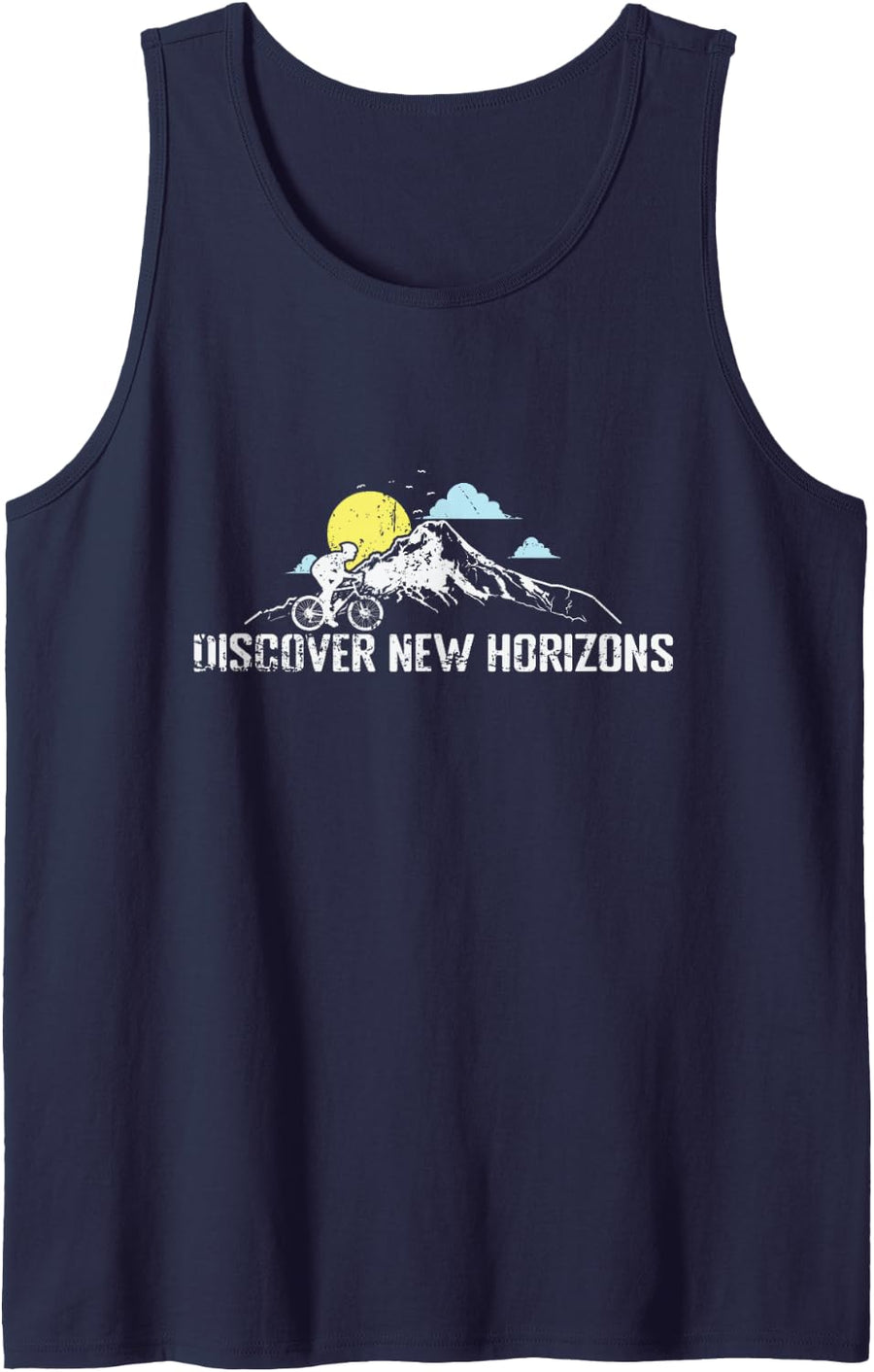 Discover New Horizons Sleeveless Tank Top - Navy Blue