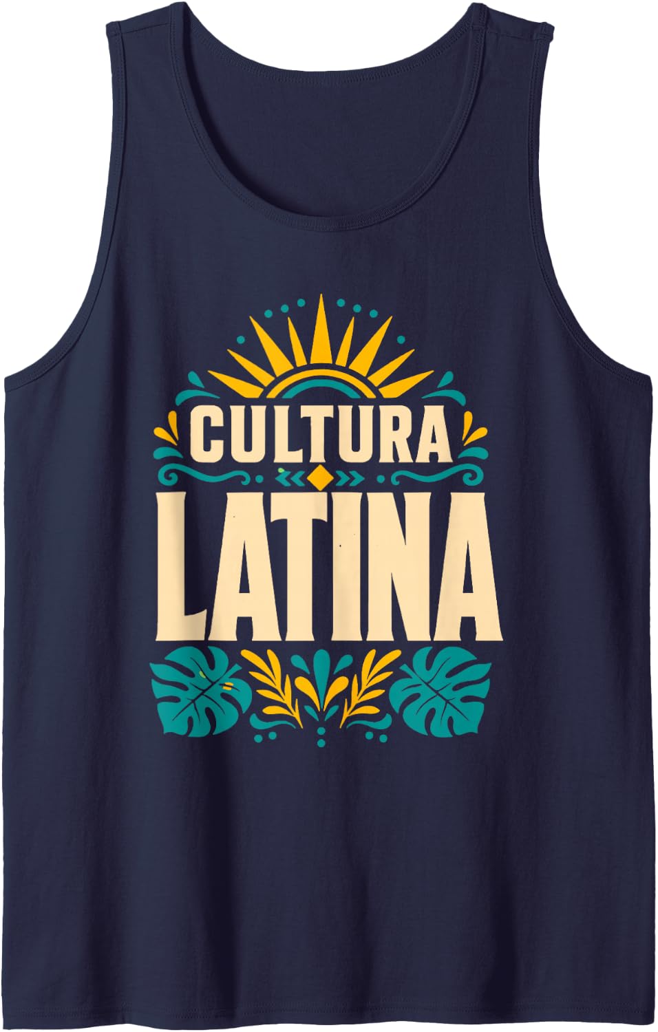 Cultura Latina Hispanic Heritage Spanish Pride Sleeveless Tank Top - Navy Blue