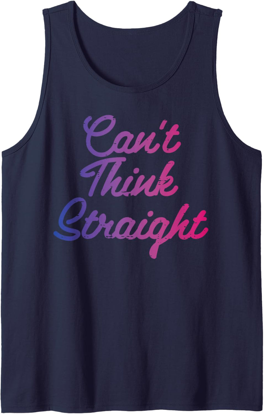 Bisexual Cant Think Straight Bi Pride Flag LGBTQ Men Women Tank Top - Navy Blue