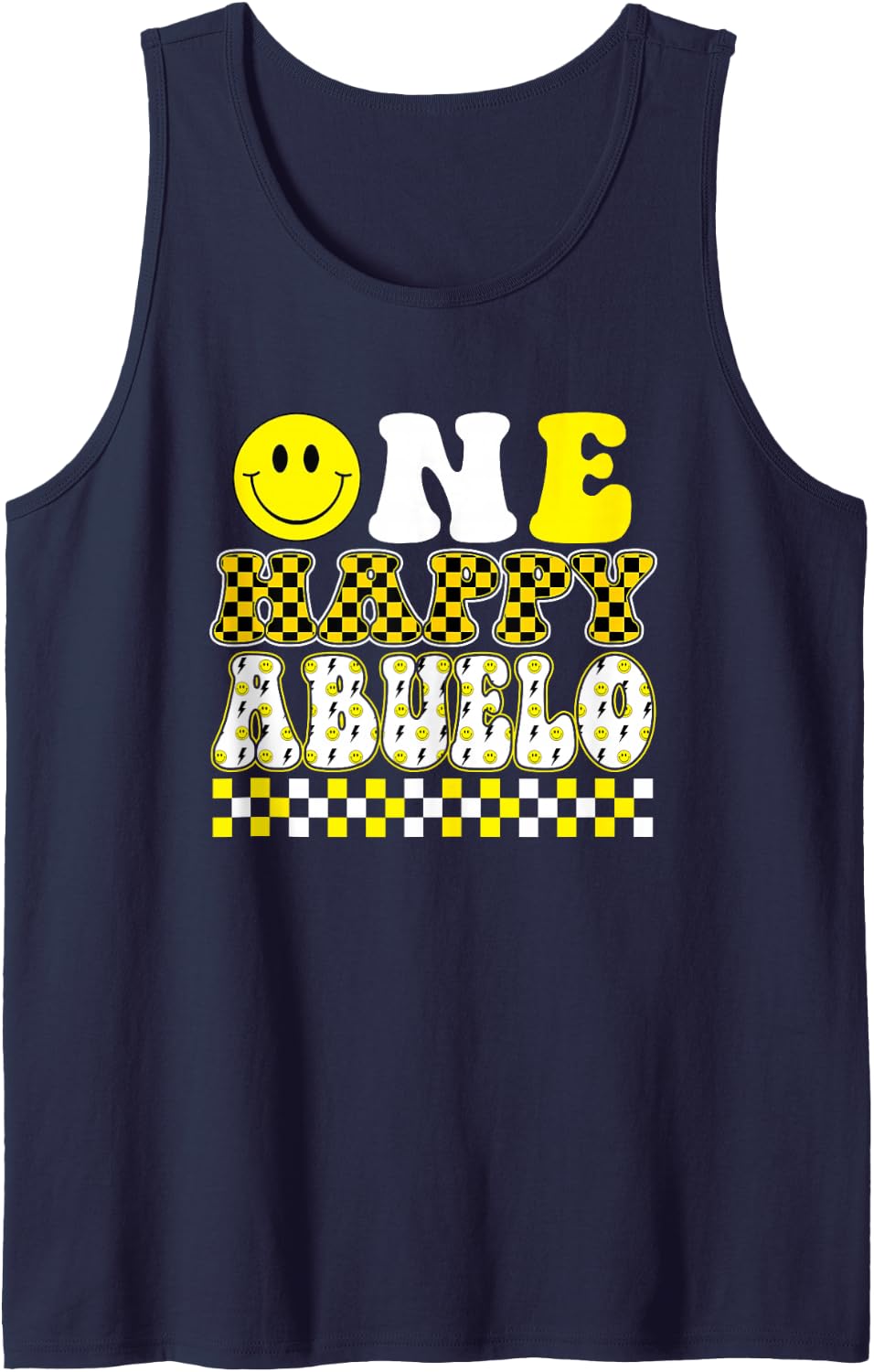 One Happy Dude Abuelo 1st Birthday Family Matching Sleeveless Tank Top - Navy Blue