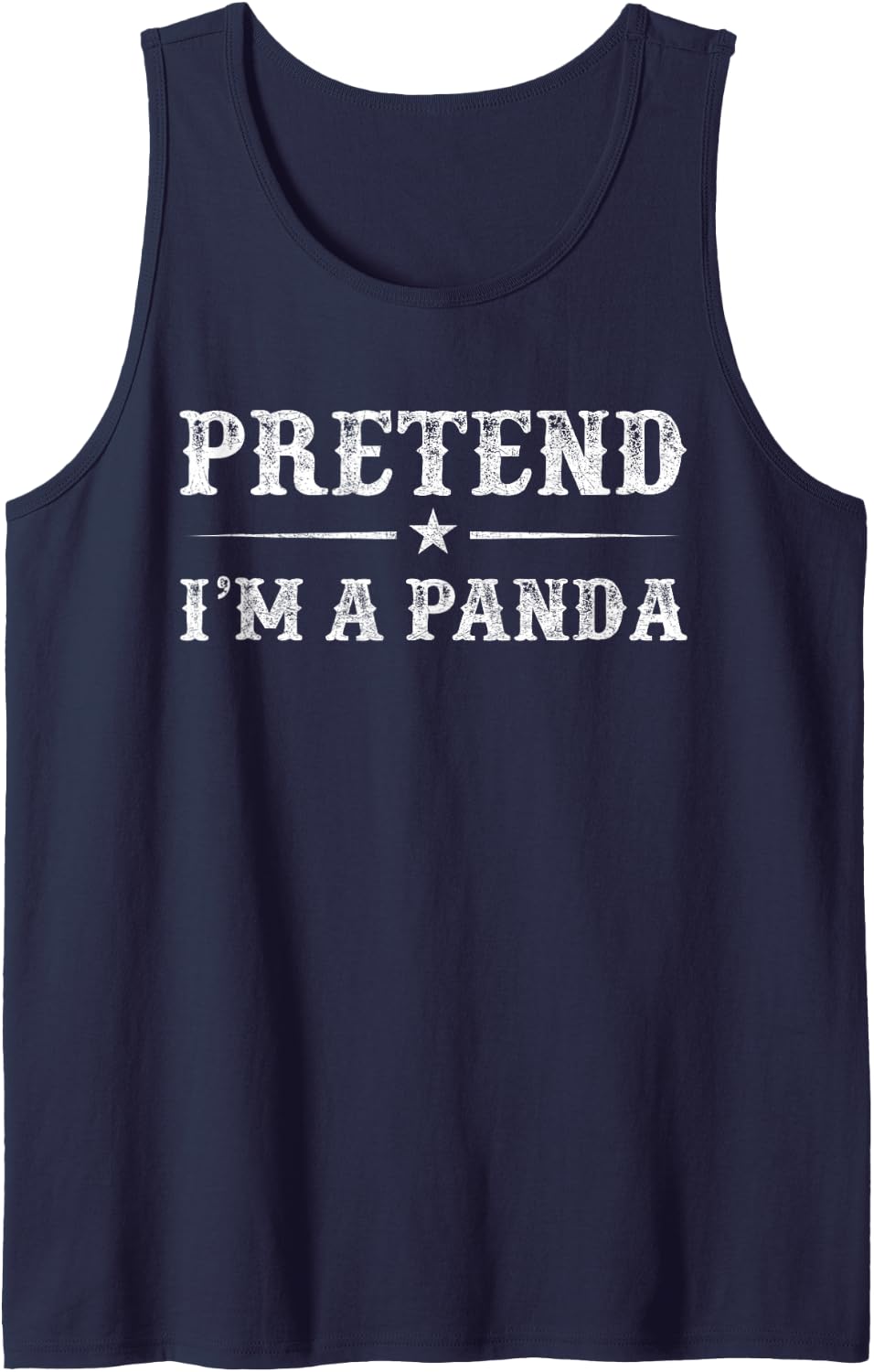 Pretend I'm A Panda Halloween Family Matching Costume Sleeveless Tank Top - Navy Blue