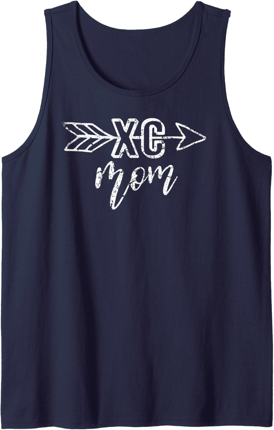 Womens Vintage Cross Country Mom XC Mom Tank Top - Navy Blue