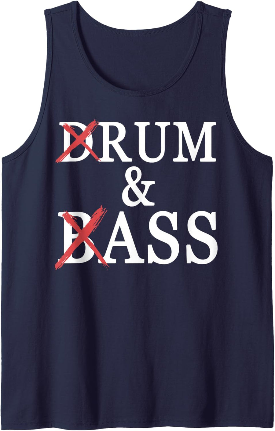 Drum and Bass Music Stylish I Love Drum and Bass Sleeveless Tank Top - Navy Blue