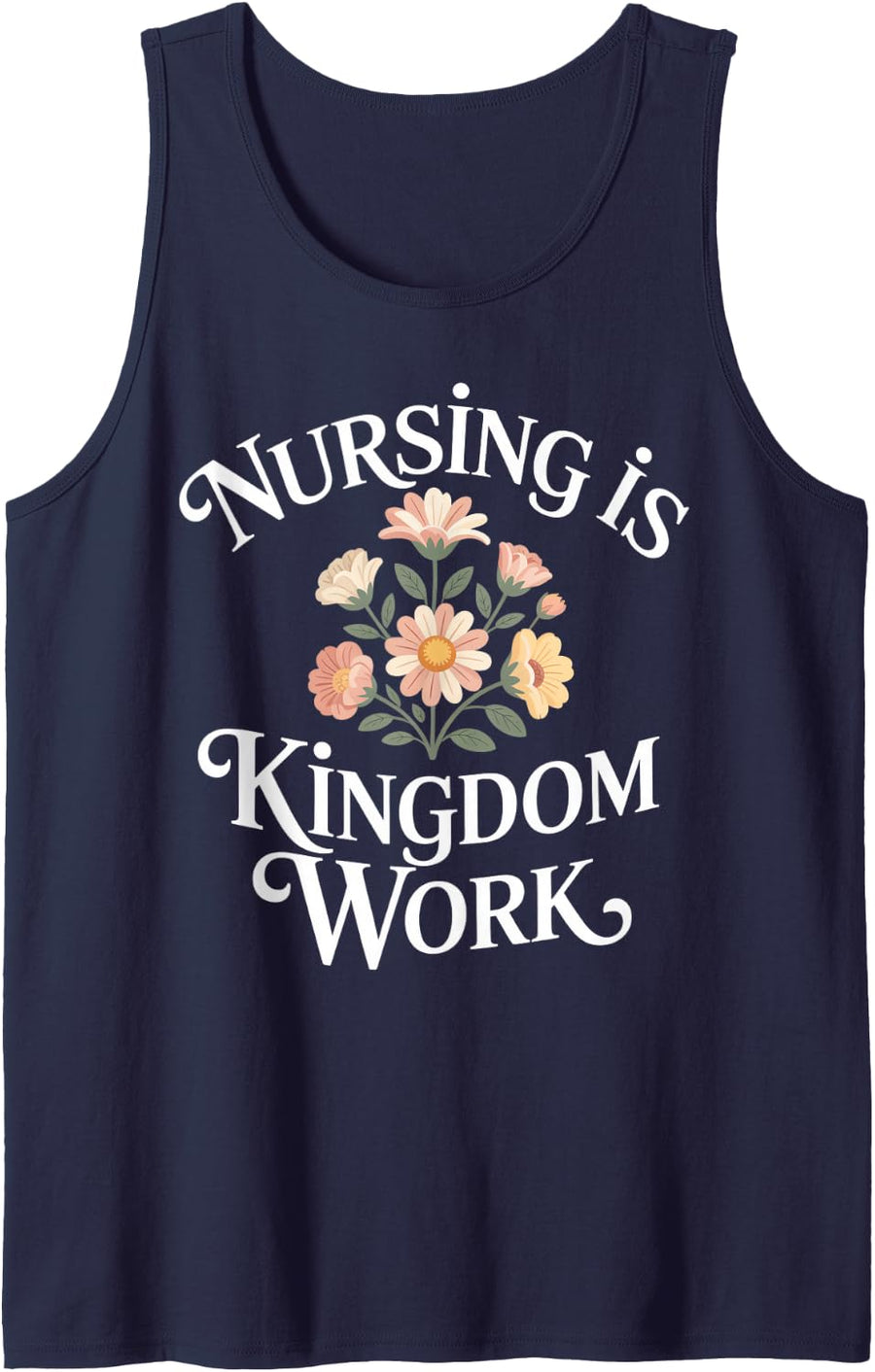 Christian Registered Nurse Jesus Christ RN Medical Nursing Sleeveless Tank Top - Navy Blue