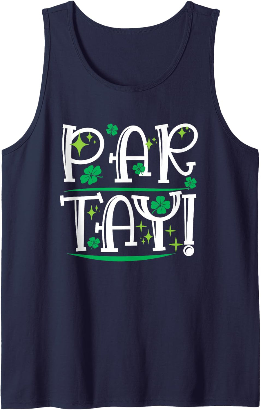 Par-tay! Irish Party St Patrick's Day Sleeveless Tank Top - Navy Blue
