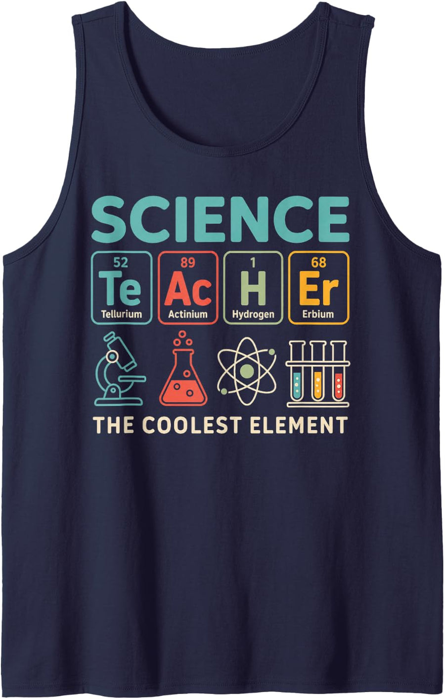 Science Teacher Periodic Table The Coolest Element Chemistry Sleeveless Tank Top - Navy Blue