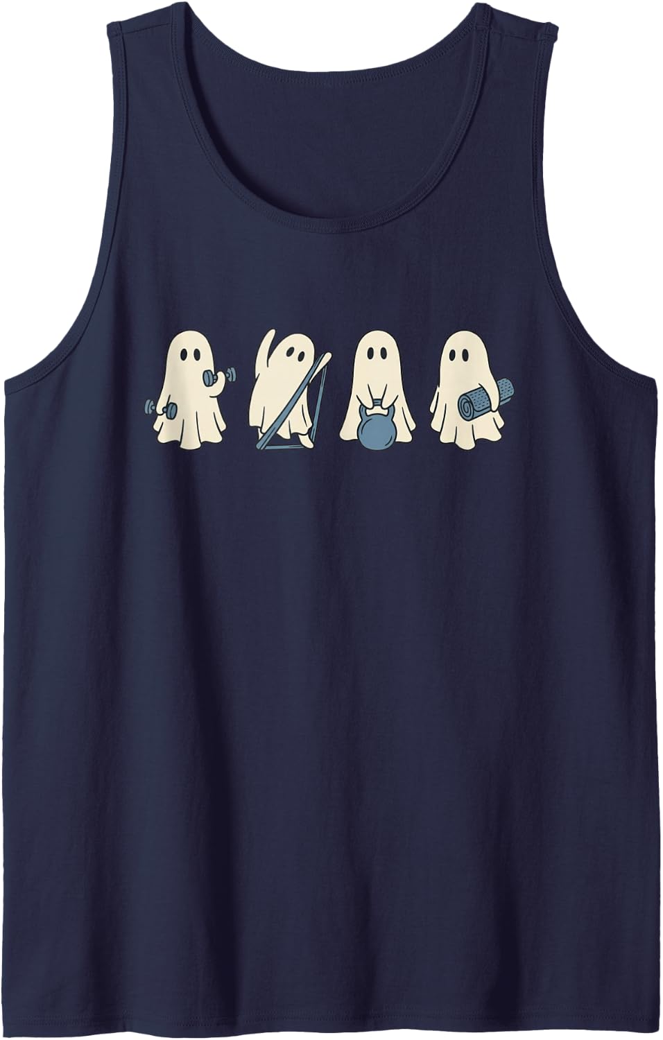 Physical Therapist Therapy Halloween Ghosts Sleeveless Tank Top - Navy Blue