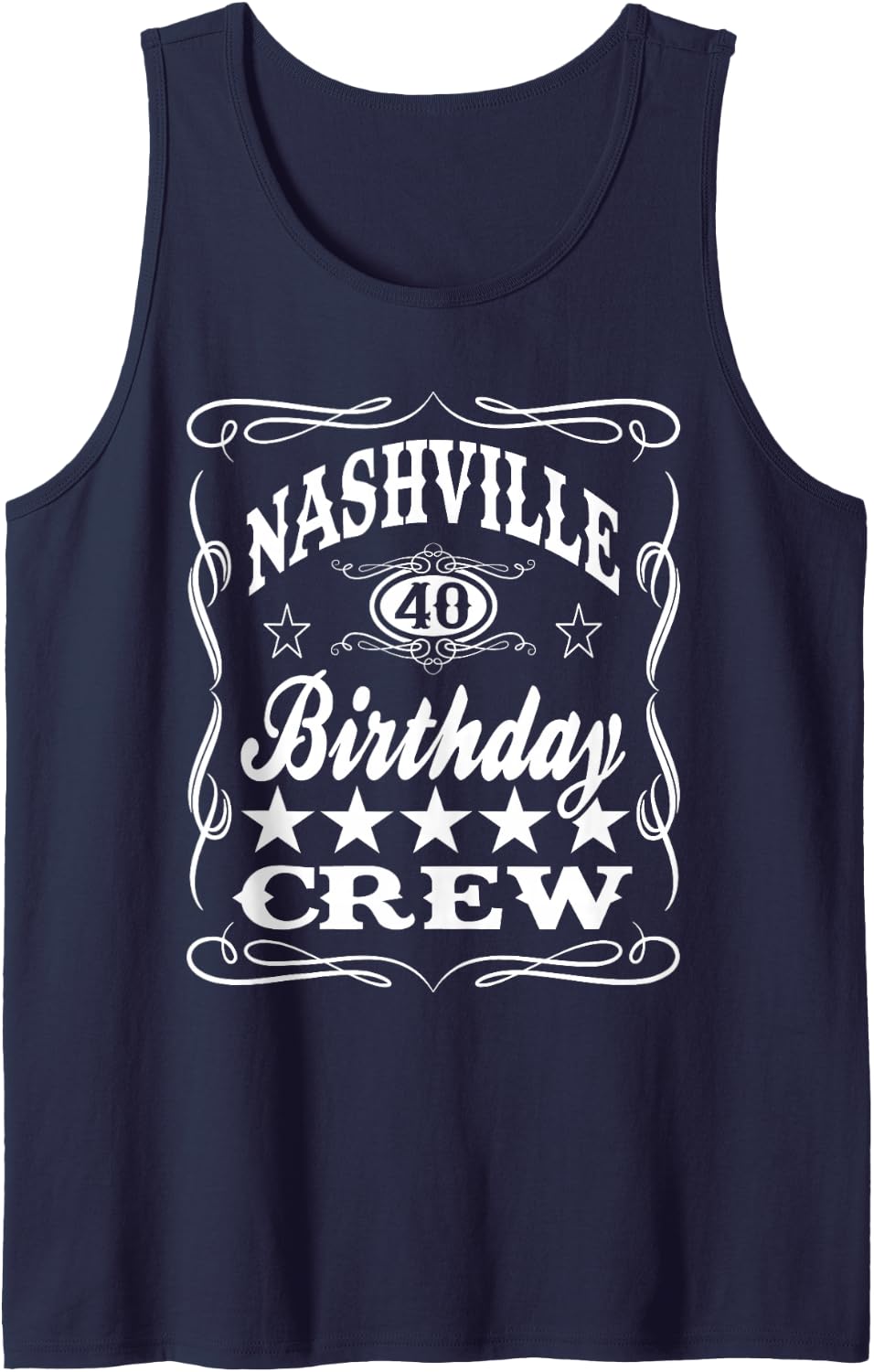 Nashville 40th Birthday Trendy Western Tank Top - Navy Blue