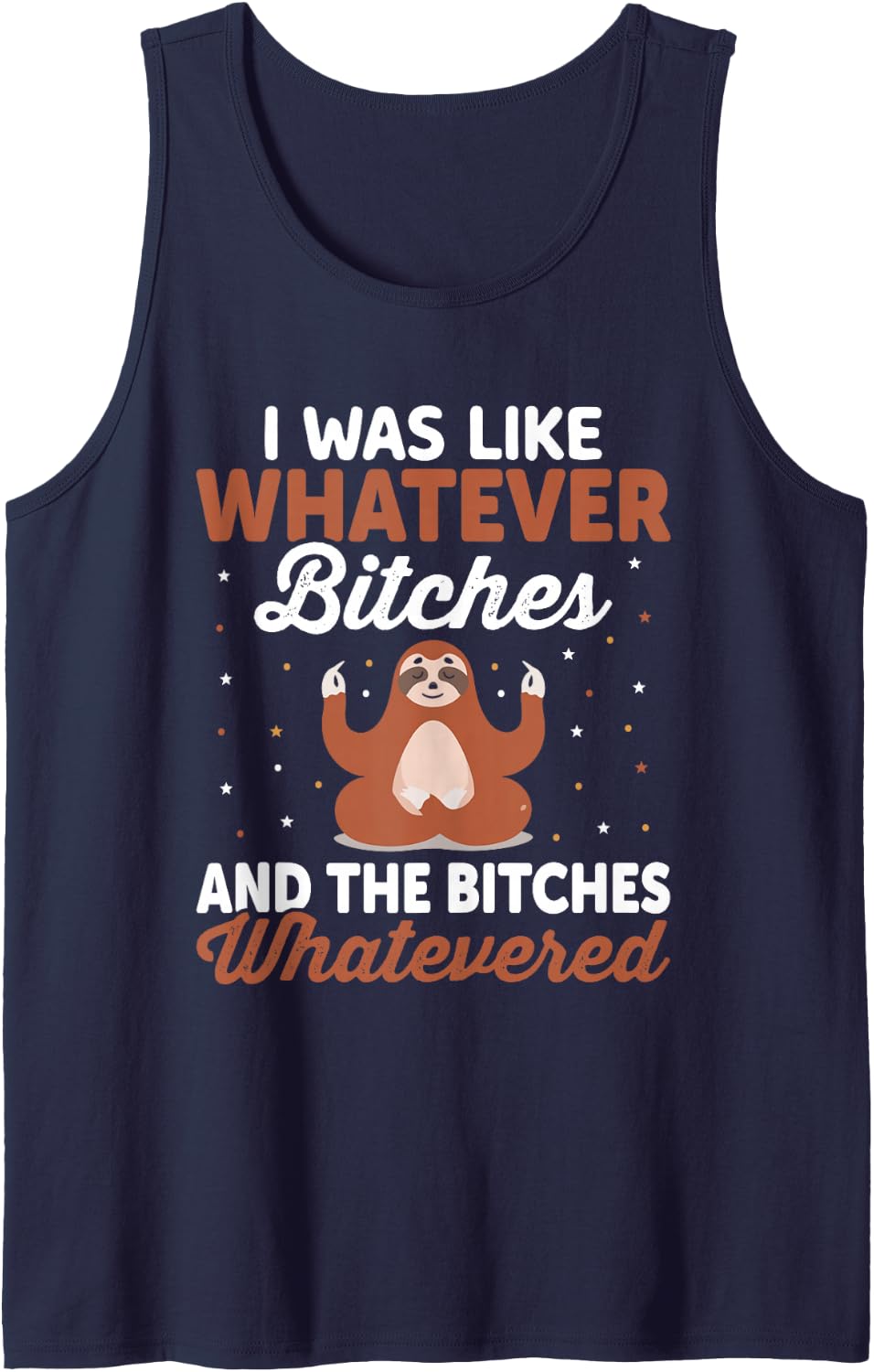 Funny Sloths Saying Animal Sleeping Lazy Sloth Lover Sleeveless Tank Top - Navy Blue