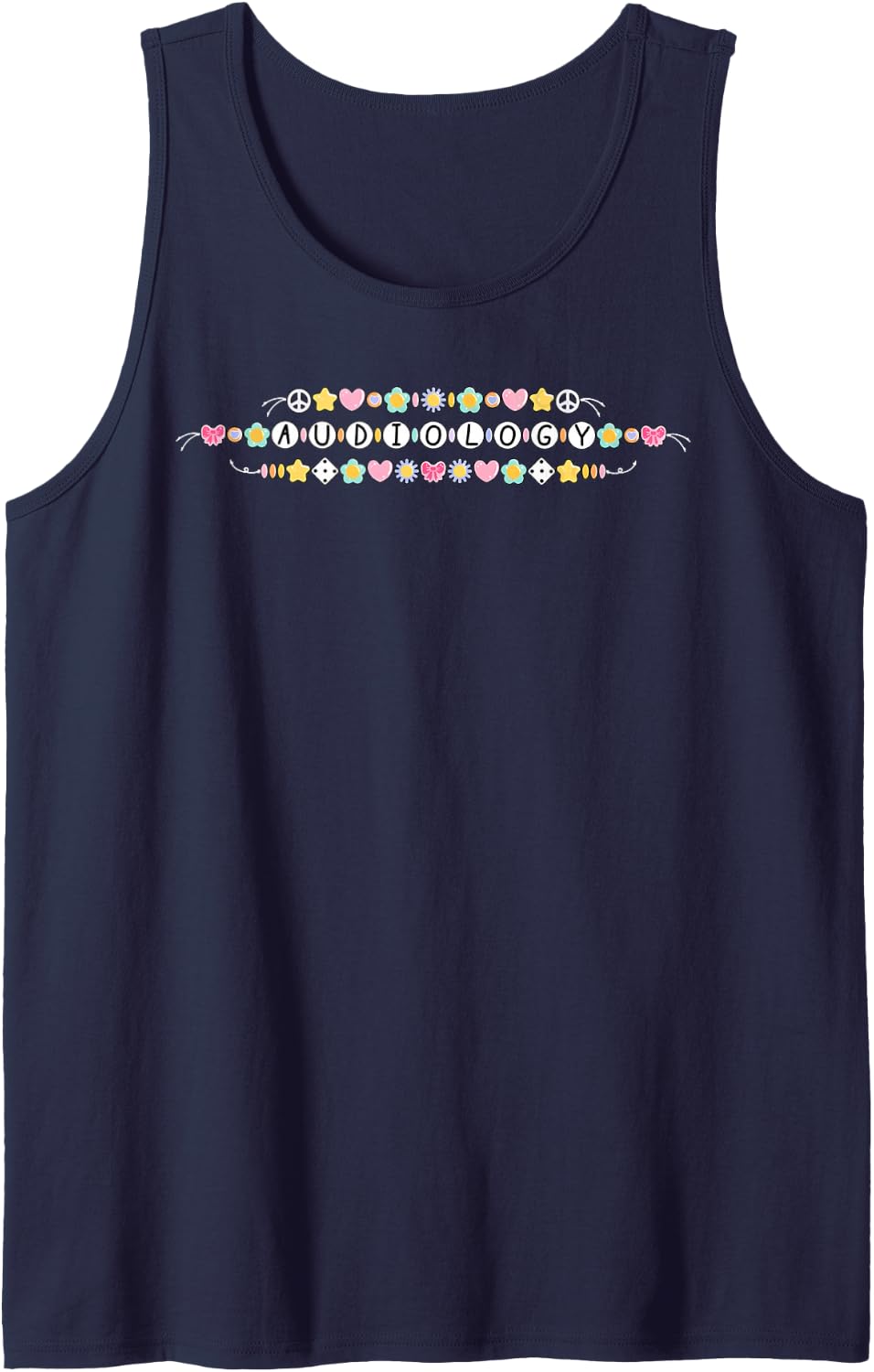 Cute Friendship Bracelet Audiology Audiologist Ear ENT Nurse Tank Top - Navy Blue