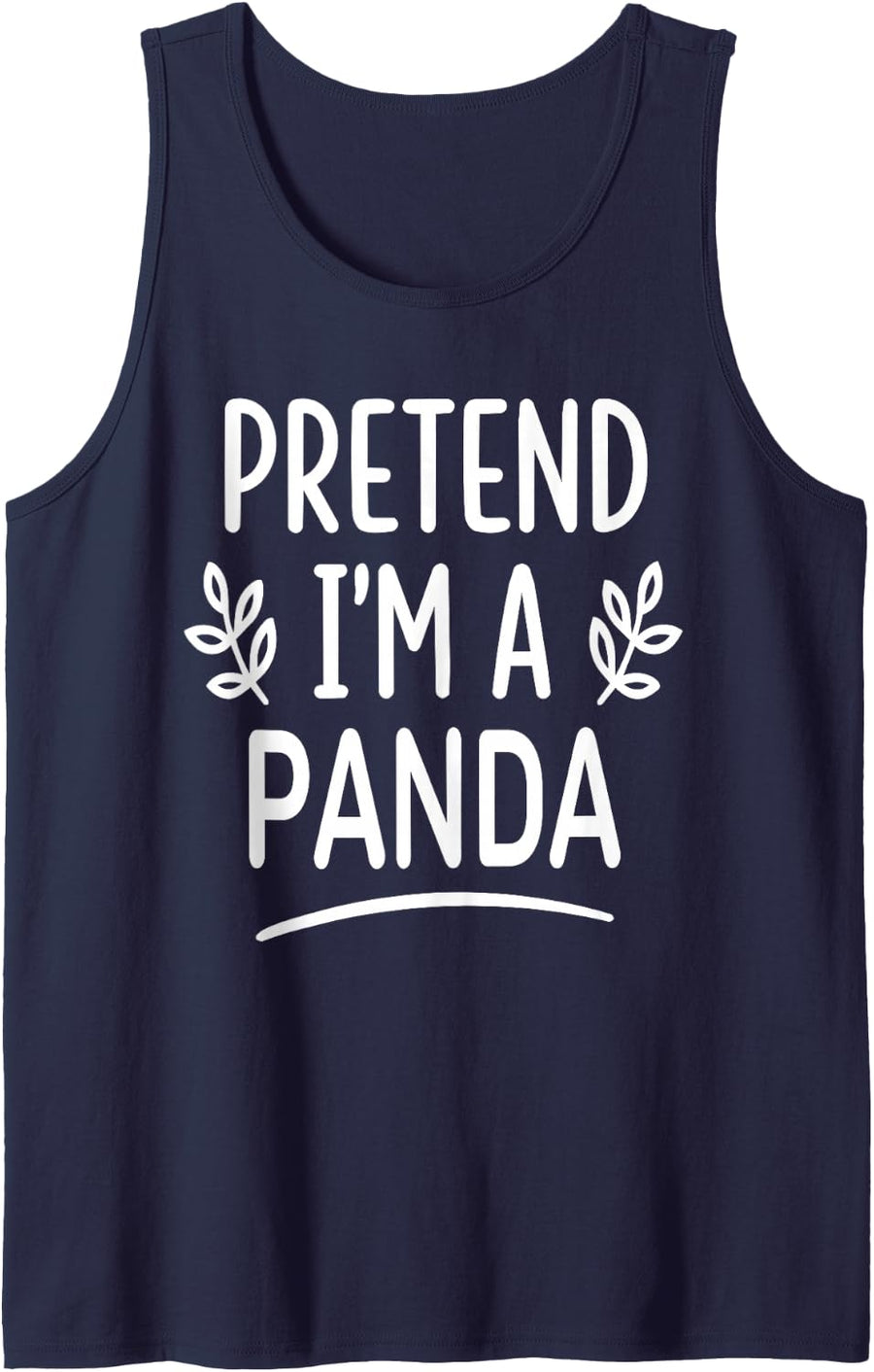 Pretend I'm A Panda Costume Family Group Lazy Halloween Sleeveless Tank Top - Navy Blue