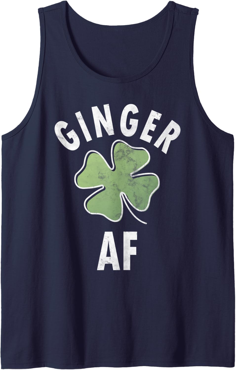 Ginger AF Shirt Funny Saint Patricks Day Gift Tank Top - Navy Blue