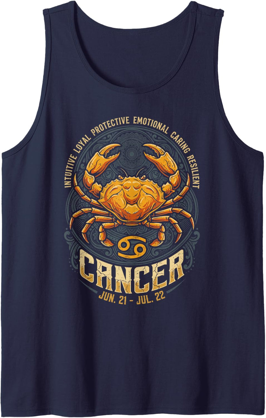 Cancer Zodiac Sign Astrology Horoscope Astrological Tee Tank Top - Navy Blue