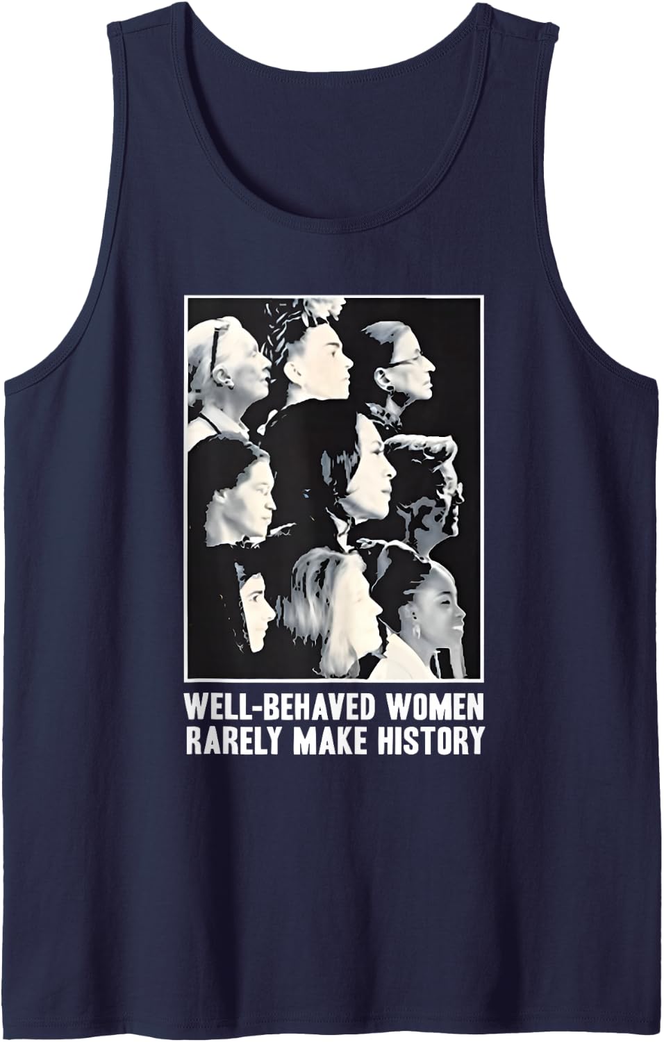 Kamala Harris Well-Behaved Women Rarely Make History Sleeveless Tank Top - Navy Blue