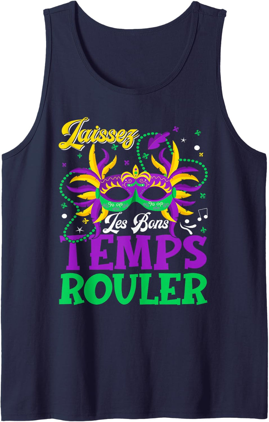 Laissez Les Bons Temps Rouler Mardi Gras Women Men Tank Top - Navy Blue
