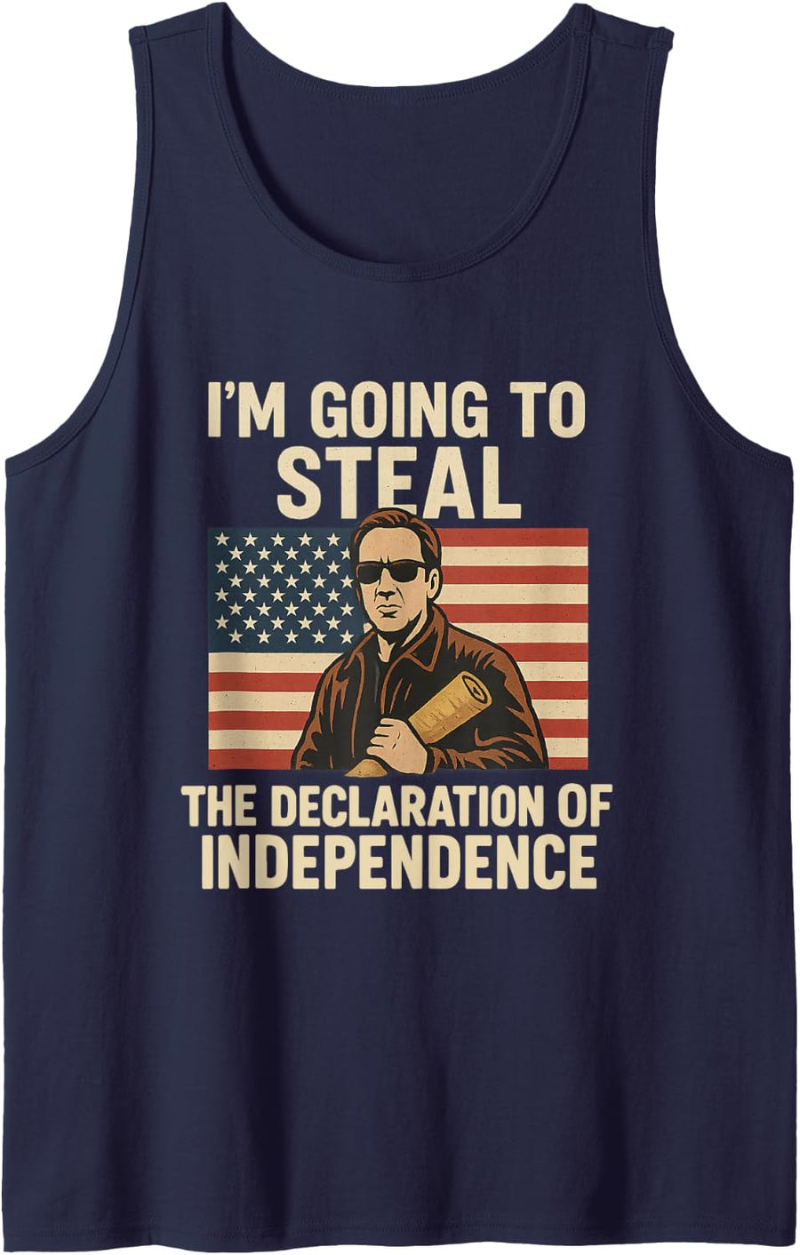 Declaration of Independence; Steal Funny Joke July 4th Tank Top - Navy Blue