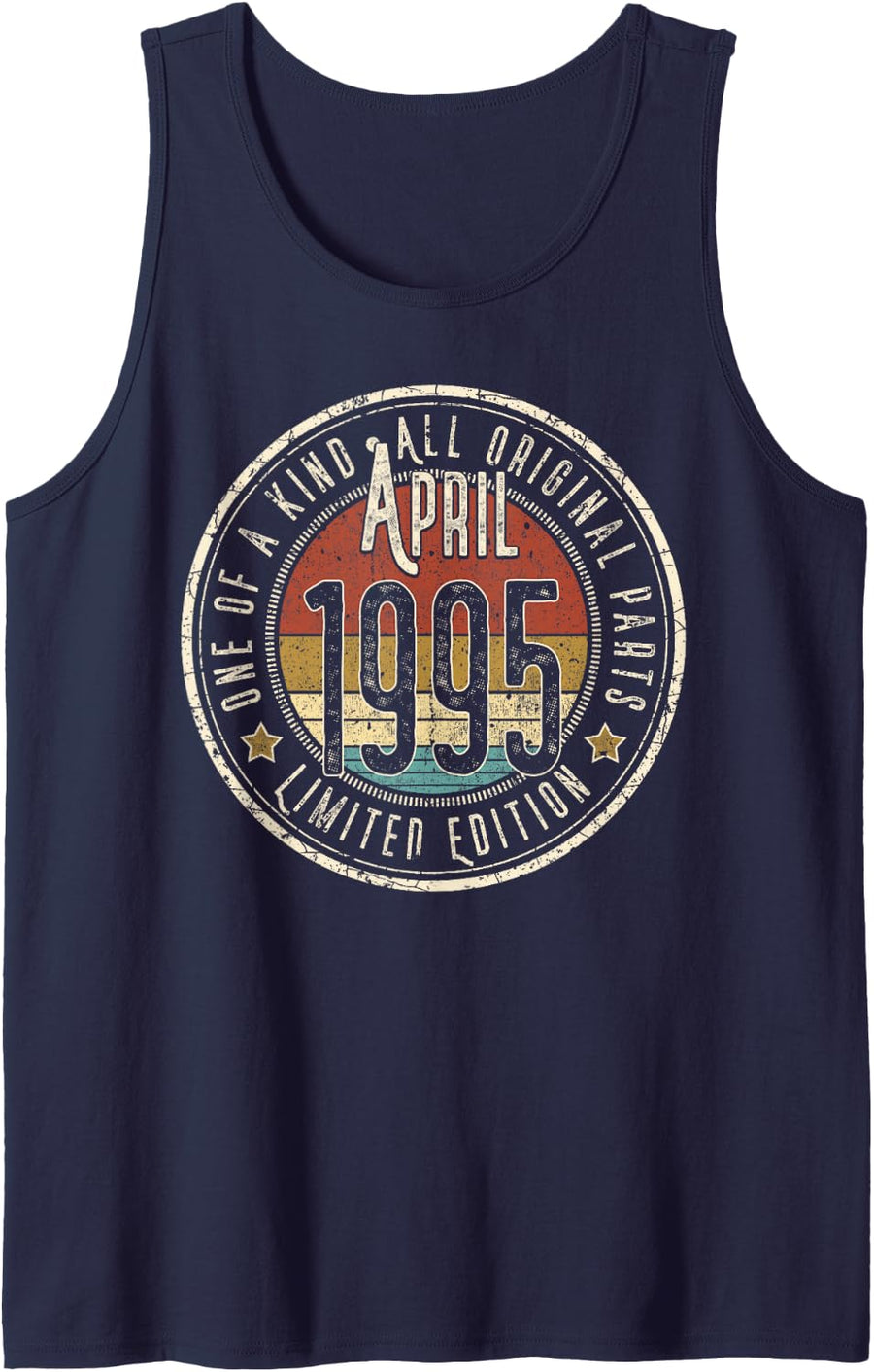31st Birthday Vintage April 1995 Retro Limited Edition Tank Top - Navy Blue
