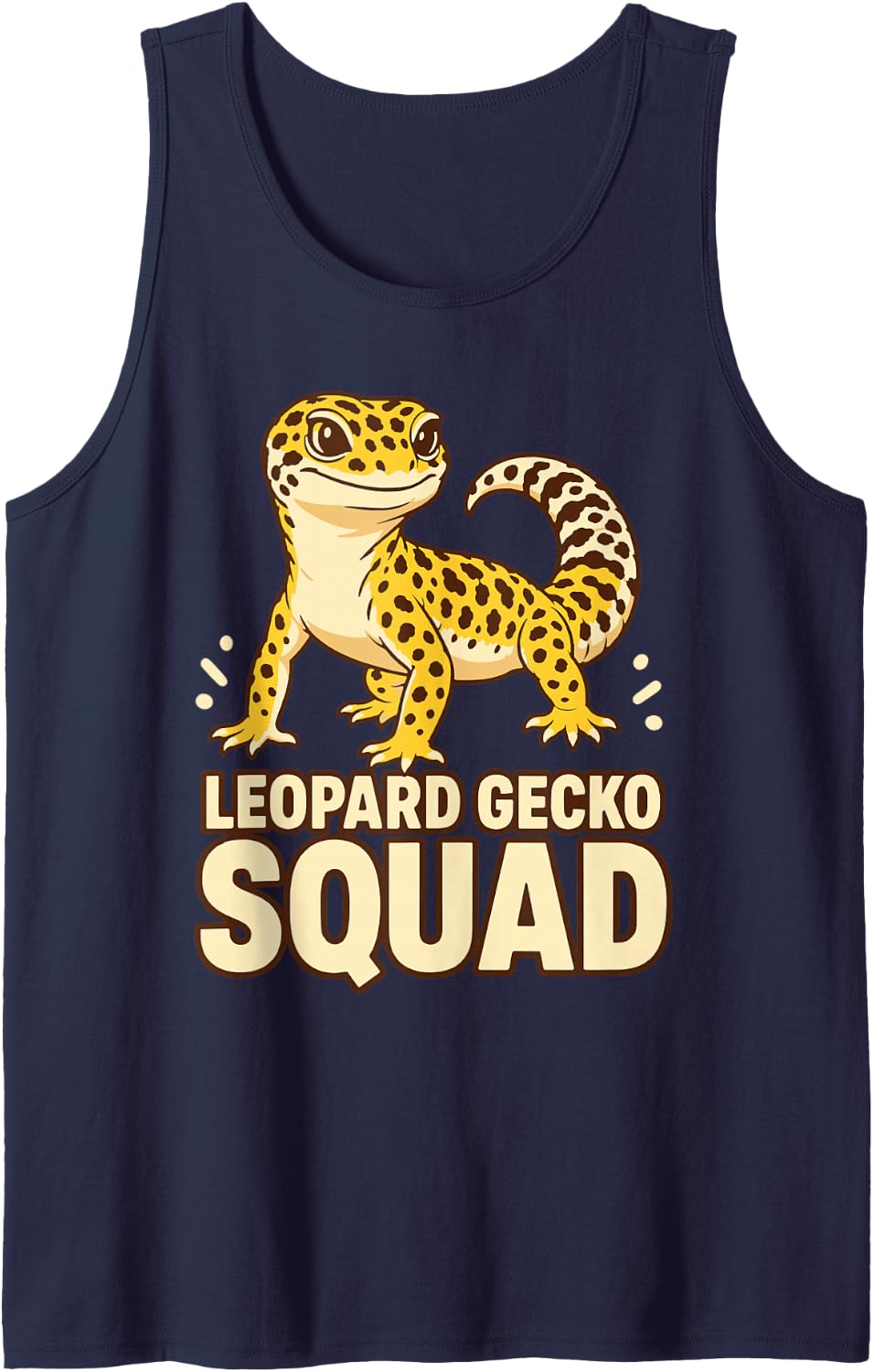 Leopard Gecko Squad Lizard Reptile Sleeveless Tank Top - Navy Blue