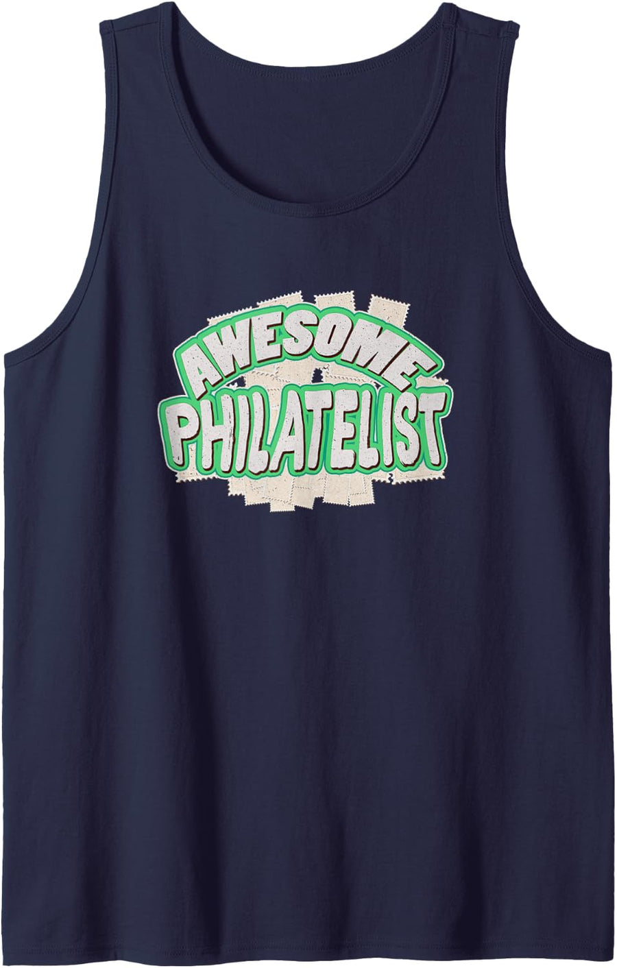 Awesome Philatelist Stamps Postage Enthusiast Collecting Tank Top - Navy Blue