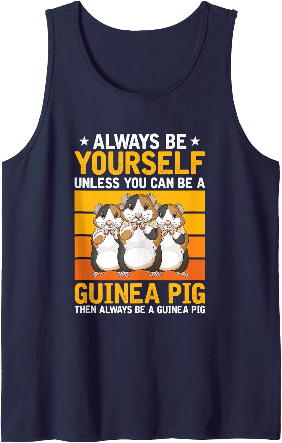 Retro Guinea Pigs Saying Girl Cute Guinea Pig Sleeveless Tank Top - Navy Blue
