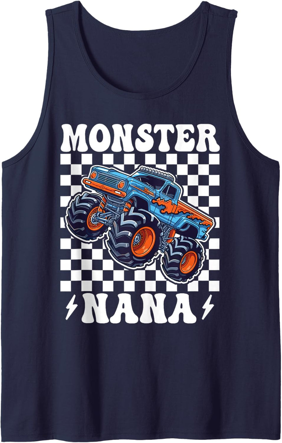 Monster Truck Nana Family Matching Monster Trucks Birthday Tank Top - Navy Blue