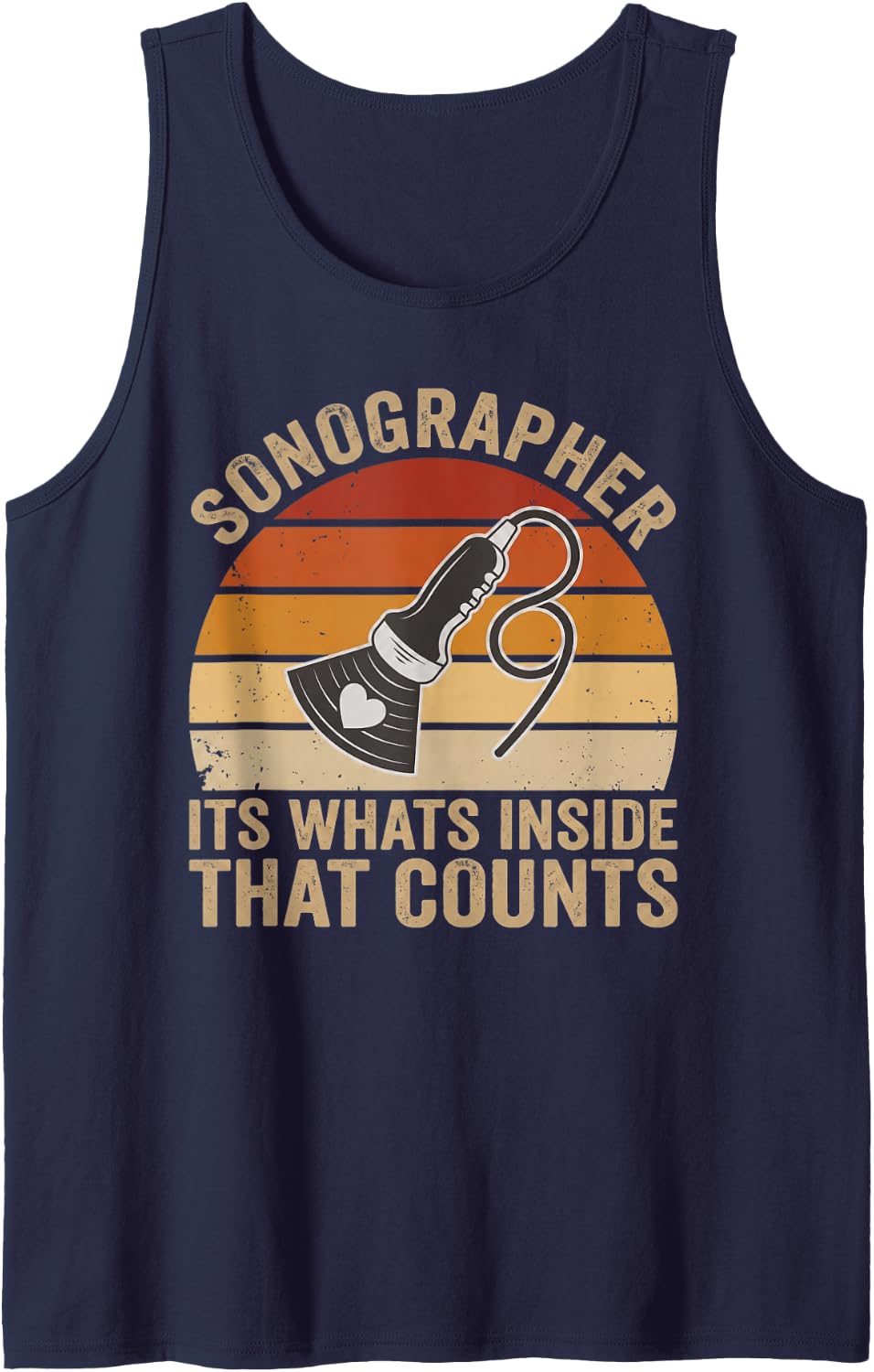 Inside that Counts Sonographer Ultrasound Tech Sonography Tank Top - Navy Blue