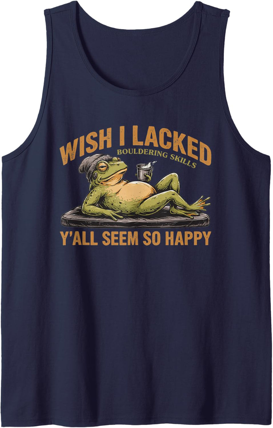 Bouldering Boulder Climber Climbing Boulderer Tank Top - Navy Blue